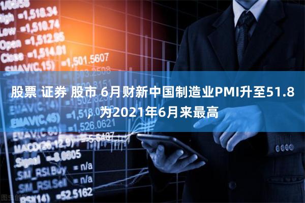 股票 证券 股市 6月财新中国制造业PMI升至51.8，为2021年6月来最高