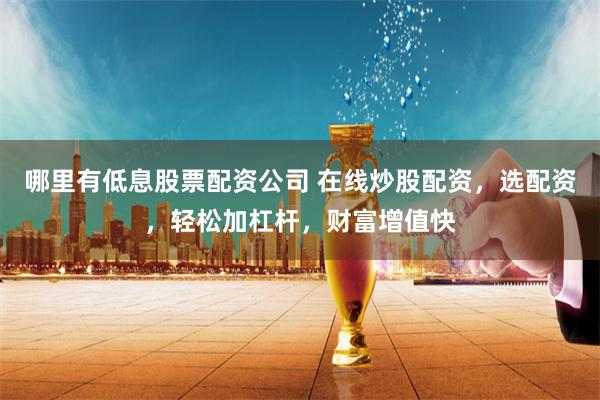 哪里有低息股票配资公司 在线炒股配资，选配资，轻松加杠杆，财富增值快